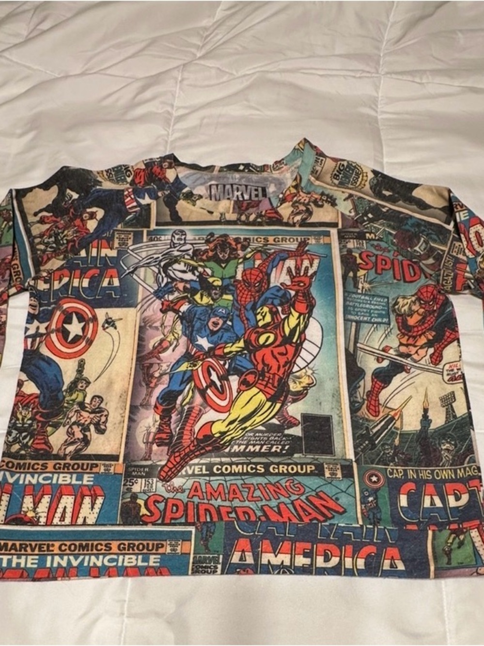 Marvel Long Sleeve Ironman Spider-Man Captain America AOP M #cartoon#grunge#y2k